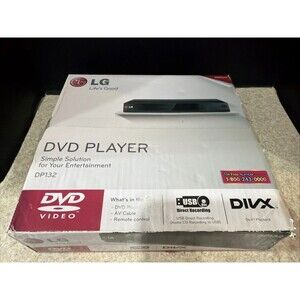 LG DVD Player DP132 DIVX USB Direct Recording With Remote Black New Sealed